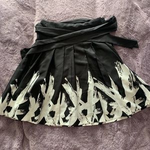 Black and White Silk Skirt